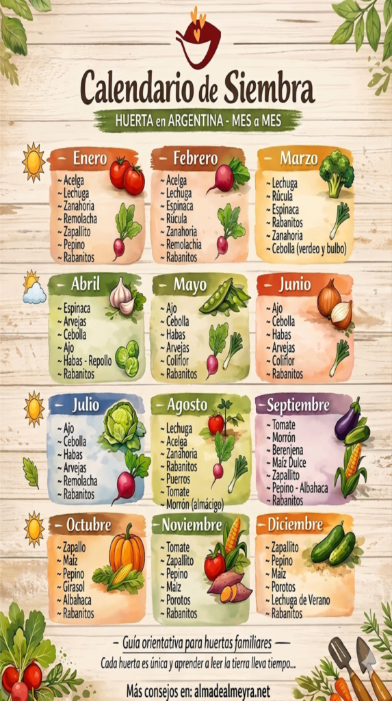 🌱Calendario de siembra o que sembrar en cada época…